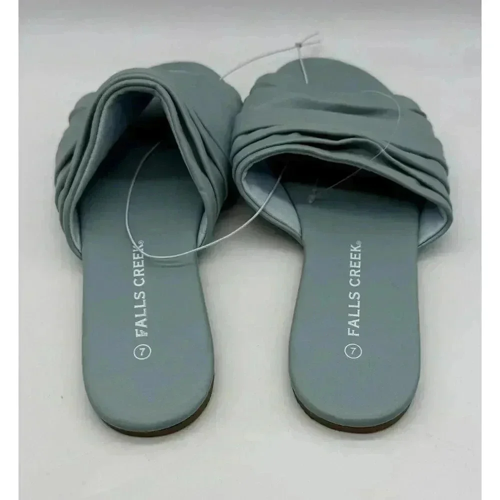 Falls Creek‎ Slip On Teila Pale Blue Shoes Sandals Slippers Women’s Size 7 NWOT
